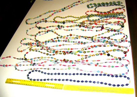 Assorted lengths of necklaces