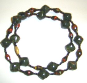 dark and ebony, small and larger paper bead necklace