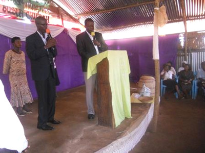 Pastor Isaac Peter Oyako preaching in Busia Mustard Seed Church