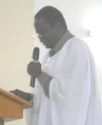 preaching in Anglican robe