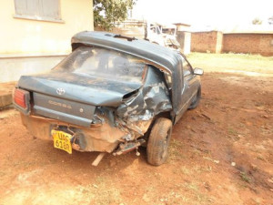 Pastor Isaac Oyako's car after the accident